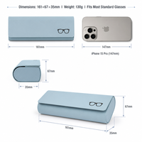 Étui à lunettes rigide en PU minimaliste en gros, couleur macaron, avec logo personnalisé et doublure douce pour magasins d'optique