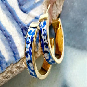 Aros de oro E4601, joyería fina clásica unisex, aretes chapados en oro de 18 quilates para mujeres y hombres, pieza de moda. - Product Image 4