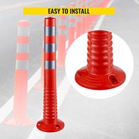 Poste de Advertencia Flexible de TPU de 75 cm, Delimitador de Tráfico de Alta Visibilidad, Bolardo Reflectante de Seguridad Vial para Estacionamientos y Carreteras