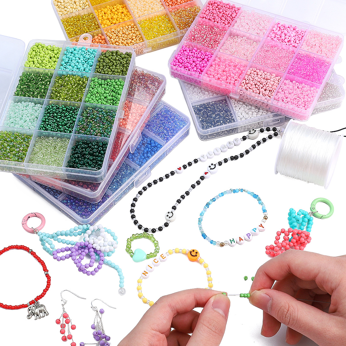 Hot Sale 6000pcs 3mm Seed Beads for Diy Jewelry Making Kit Handmade Glass Crystal Diy Beads Kits Children Jewelry Diy Making Kit