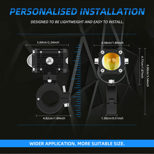 2Pcs 30W Super Bright LED Motorcycle Spotlights IP67 Waterproof 4 Modes High Low Beam 360 ° Adjustable Long Life Offroad ATV Lamp - Product Image 4