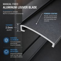 Panneaux à lamelles fixes en alliage d'aluminium 6063 décoratifs modernes pour l'ombrage des balcons extérieurs et la décoration des façades de bâtiments