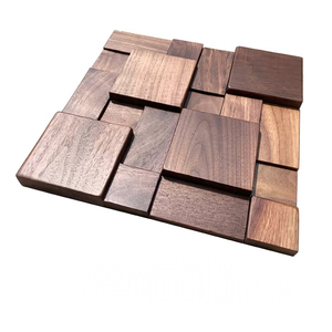 Nouveau style chinois salon TV fond panneau mural mosaïque noir <span class=keywords><strong>noyer</strong></span> panneau de <span class=keywords><strong>bois</strong></span> décoratif insonorisé diffuseur panneaux muraux - Product Image 3