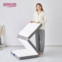 Matelas pliable en tissu à mémoire de forme LOONGFUNG, matelas fin portable à trois plis, compressé sous vide pour dortoir, personnalisé
