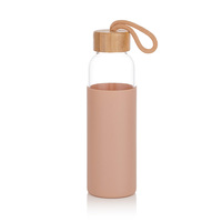 Bouteilles d'eau en verre de 18 oz pour la maison, gobelets personnalisés avec logo, tasses de voyage avec couvercles en bambou, écologiques, compatibles lave-vaisselle