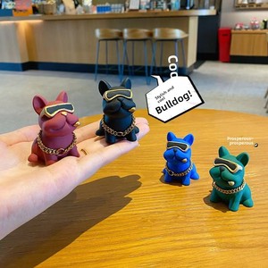 Estatua de <span class=keywords><strong>Bulldog</strong></span> de Resina, Decoración Moderna para el Hogar o la Oficina, Figura de Perro con Gafas de Sol, Adorno para Coche, Regalo para Amantes de los Perros, Venta al Por Mayor - Product Image 2