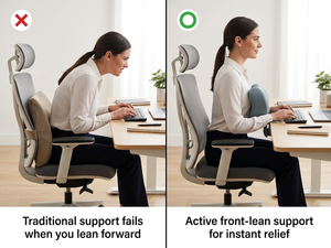 Cojín Ergonómico de Soporte para Escritorio, <span class=keywords><strong>Corrector</strong></span> de Postura para Mesa con Inclinación Frontal de Gravedad Cero, Alivia la Presión en el Cuello y la Espalda Baja - Product Image 5