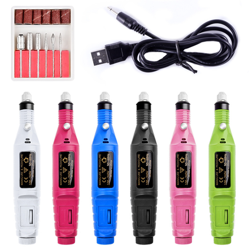 Professional manicure pedicure rechargeable mini electric portable nail drill