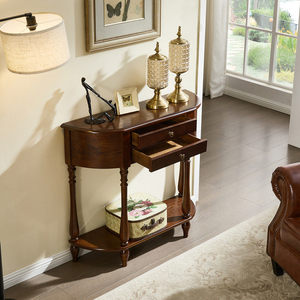 Consolle Vintage Francese per Ingresso, Tavolo Decorativo in Legno Massello per Soggiorno, Corridoio e Passaggio, <span class=keywords><strong>con</strong></span> Vano Contenitore - Product Image 3