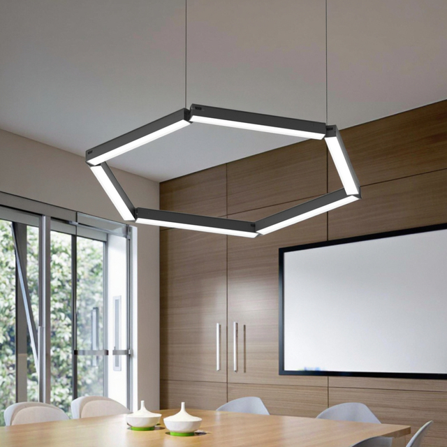 Modern 1200mm High SAA EMC Certified Quality Plastic LED Linear Pendant Light 20W Tube Length Rechargeable Office Warehouse Ra80