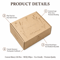 Boîte en papier kraft personnalisée, carton alimentaire pliable pour l'emballage de gâteaux d'anniversaire et de cadeaux