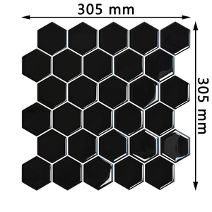 Carreaux de dosseret mural en <span class=keywords><strong>vinyle</strong></span> PVC hexagone Panneaux muraux 3D Carreaux de cuisine étanches Il suffit de feuilles auto-adhésives - Product Image 3
