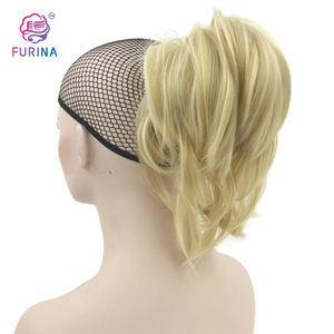 Personalizado personalizado rizado Cola de Caballo cordón corto rizado Cola de Caballo deportes Cola de Caballo diadema para chica blanca - Product Image 5