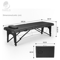 Table de massage pliable portable professionnelle haut de gamme noire en synthétique pour salon de beauté, spa et gymnase - Vente en gros