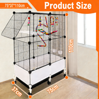 Prix de gros d'usine Cage à oiseaux en acier inoxydable durable pour une utilisation intérieure facile à nettoyer Cage à oiseaux Cage à perroquet gris africain