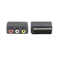 Konverter Audio Video OEM Baru Scart ke AV/RCA 21P ke 3 RCA S Terminal Rotor Video Eropa Adaptor AV