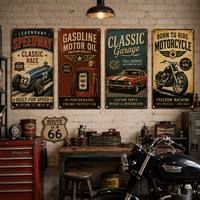 Letrero Metálico Decorativo al por Mayor, Placa Metálica Vintage de Coche, Póster de Garaje, Placa Retro de Hierro Metálico, Placa de Motocicleta