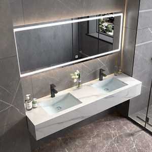 Tùy Chỉnh Hình Chữ Nhật Đá Nhân Tạo Phòng Tắm Vanity Thiêu Kết Đá Vanity Cho Phòng Tắm - Product Image 2