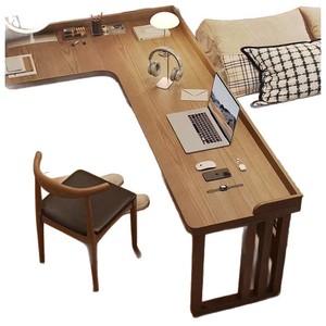 L Shaped Solid Wood <b>Desk</b> Computer <b>Desk</b> Home Bedroom <b>Study</b> <b>Desk</b> For Student And Children With Storage Drawers - Product Image 5