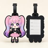 Étiquettes de bagages mignonnes, créatives, de style dessin animé, pour filles magiques, cartes d'embarquement et étiquettes de bagages en PVC souple, personnalisables DIY
