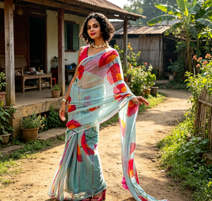 Abito <span class=keywords><strong>da</strong></span> Danza del Ventre Sexy per Donne Adulte, <span class=keywords><strong>Vestito</strong></span> Aderente in Poliestere, Costume Moderno Stile Saree/Sari per Feste Indiane/Bollywood - Product Image 2