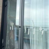 Portes et fenêtres coulissantes horizontales insonorisées en alliage d'aluminium, revêtement LowE anti-UV/imperméable, design moderne pour balcons et patios