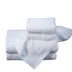 Hotel de alta calidad 100% algodón blanco juegos de toallas de baño personalizado spa algodón súper suave baño cara Toalla de baño