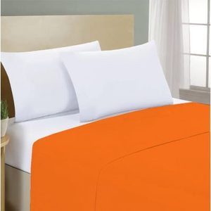 Flat <b>Sheet</b> 270x300cm 100% Cotton Orange For Italian <b>King</b> Bed <b>Size</b> - Product Image 1