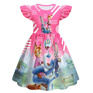 Linda Prodotto di Successo Vestito da Bambina con Maniche a Volant Cosplay Crazy Animal City 2 Abito per Bambini Gonna a Linea A - Product Image 4