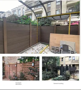 Outdoor anti-UV wood plastic composite fence panel easily installed wpc garden fence