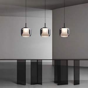 Luminaire <span class=keywords><strong>suspendu</strong></span> en verre à double couche de style italien, luxe léger, design de chambre à coucher, art nordique, éclairage de restaurant, bar - Product Image 1