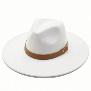 Wholesale Unisex Felt Fedora <b>Hats</b> 9.5 cm Wide Brim Vintage Men and Women Fedora Felt <b>Hat</b> With <b>Band</b> Decoration - Product Image 3