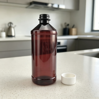 Vente directe usine – Bouteilles rondes en PET ambré de 250 ml avec bouchon à vis et boîte livret pour boissons (OEM)