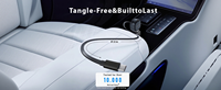 Chargeur de voiture rétractable SUNDA 84W PD30W/PPS33W QC18W Charge rapide Câble de 32 cm Adaptateur de chargeur de voiture USB C pour ordinateur portable Téléphone 12V-24V