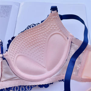 ドロップシッピング ゴシックファッション カラーブロッキング セクシー ハーフカップ ショーツブラセット 女の子用 マッサージ プッシュアップ 調整可能 レース下着 - Product Image 4