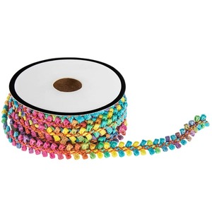 Floral Embroidered Double Face <b>Ribbon</b> 1-1/2 in Pink Green Eco-Friendly Fabric Craft Trim for DIY Decoration & Gift Packaging - Product Image 5