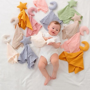 Gran oferta, toalla relajante de algodón con forma de estrella y Luna para recién <span class=keywords><strong>nacidos</strong></span>, edredón infantil, juguetes, manta de seguridad para bebés, toallas para dormir - Product Image 4
