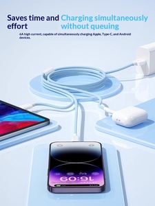 <span class=keywords><strong>Cable</strong></span> de Carga Tres en Uno con Conectores USB-A/Tipo-C para Teléfonos <span class=keywords><strong>IPhone</strong></span>/Android/Mate 70; Carga Rápida de 100W, <span class=keywords><strong>Cable</strong></span> Multi-Puerto para Auto - Product Image 1