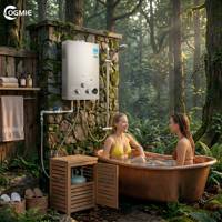 Chauffe-eau instantané sans réservoir OGMIE Factory 18L au propane/gaz naturel GPL avec kit de douche pour camping-car et camping en plein air