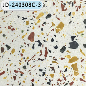 Carrelage en terrazzo blanc de design moderne, pierre multicolore, grand format pour mur ou sol de salle de bain, idéal pour l'hôtellerie - Product Image 3