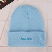 Topi Rajut Musim Dingin AMCLEVER, Kupluk Akrilik Warna Solid Unisex, Topi Pullover Bordir Cetak Seluruh Permukaan, Skullies Hangat, Logo OEM