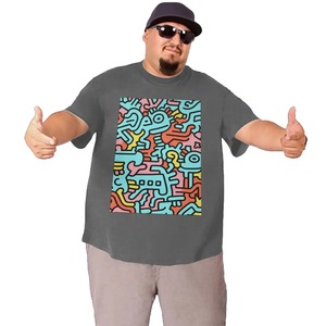 Image personnalisée grande taille T-shirt personnalisé pour homme Streetwear 100% coton Design uni avec techniques de sérigraphie d'impression contrastée - Product Image 4