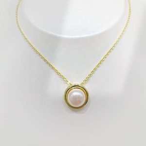 Collier pour femme en laiton plaqué or 18 carats avec pierres précieuses, vente en gros, usage quotidien, pendentif géométrique personnalisé, colliers simples - Product Image 2