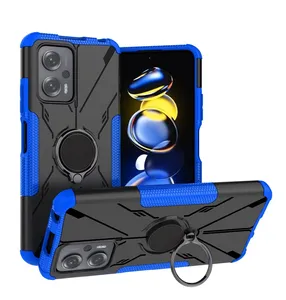 Kualitas Tinggi TPU & PC Cincin Kickstand Mecha Telepon Kasus untuk Redmi Note 11T Pro Grosir Menyesuaikan Telepon Kasus Shockproof Kasus