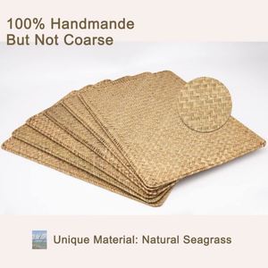 Juego de 4 Manteles Modernos, 100 Unidades, Manteles Redondos de Mimbre para Comedor, Mantel Rectangular de Jacinto de Agua - Product Image 5