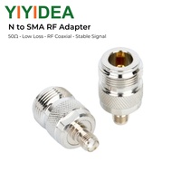 Adaptador RF Hembra Tipo N a Hembra Tipo SMA, Conector Coaxial Chapado en Oro de 50 Ohmios, 1.15 VSWR DC-6GHz para Equipos de Prueba de Antenas