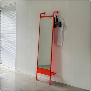 Swt Staande Spiegel Ontwerp Oranje Decoratieve Wandspiegel Voor Woonkamer Custom Frame Moderne Full Length Vloerspiegel Miroirs - Product Image 4