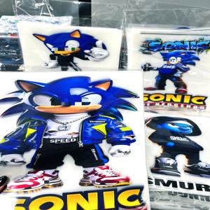 Transferencias DTF Personalizadas de Sonic the Hedgehog Listas para Prensar, Adhesivos Termoadhesivos de Dibujos Animados de Hip Hop y Streetwear, Lavables para Camisetas - Product Image 1