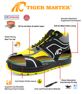 Tiger Master, Nuevos Zapatos de Seguridad Deportivos Elegantes e Indestructibles, CE S1P, Puntera de Acero, Antipinchazos, Antiestáticos, Suela de PU Antideslizante para Hombre - Product Image 5