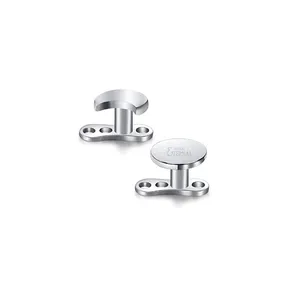 Ebedi metal 2 adet 3 delik 2.5mm yükseklik ASTM F136 titanyum Dermal çapa Piercing takı